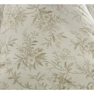 Laura Ashley Faye Toile Beige Floral 100% Cotton Flannel Full Size Sheet Set
